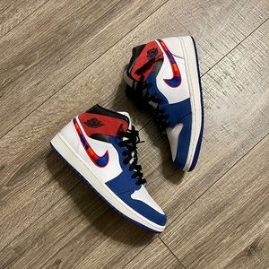 Air Jordan Mid 1 Muli-colored swoosh